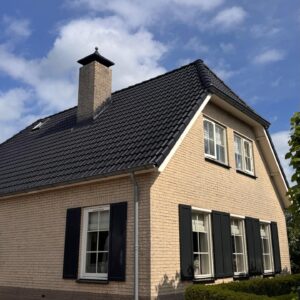 Detail van gecoate dakpannen
