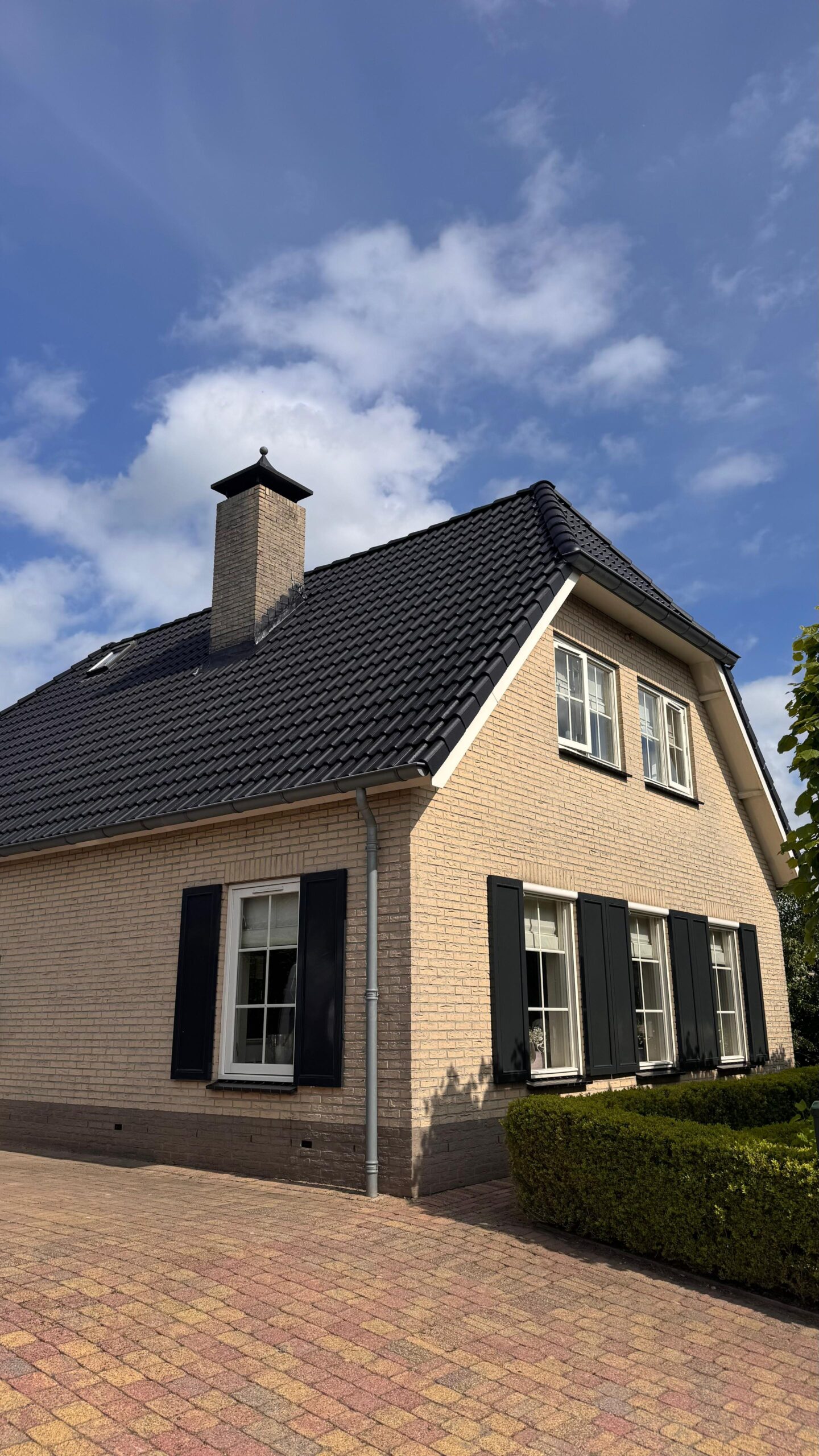 Detail van gecoate dakpannen